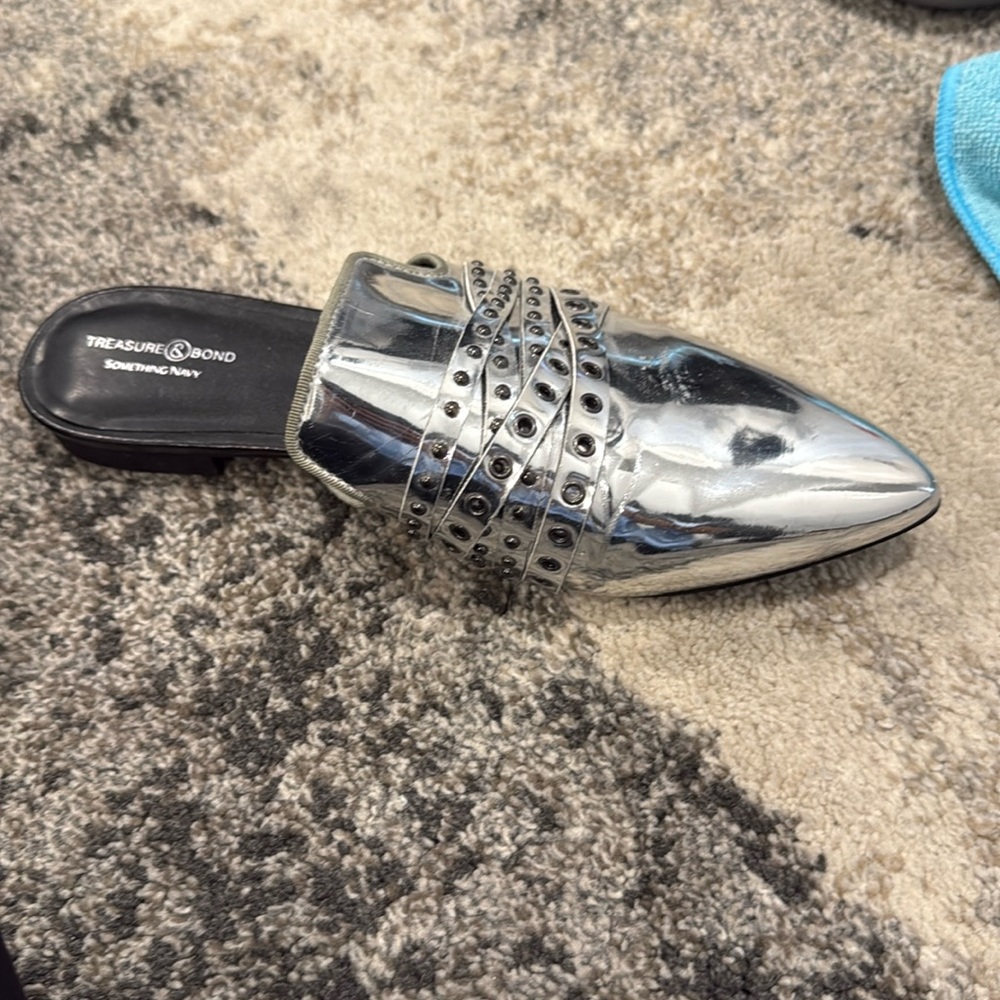 Treasure bond and something navy metallic mule